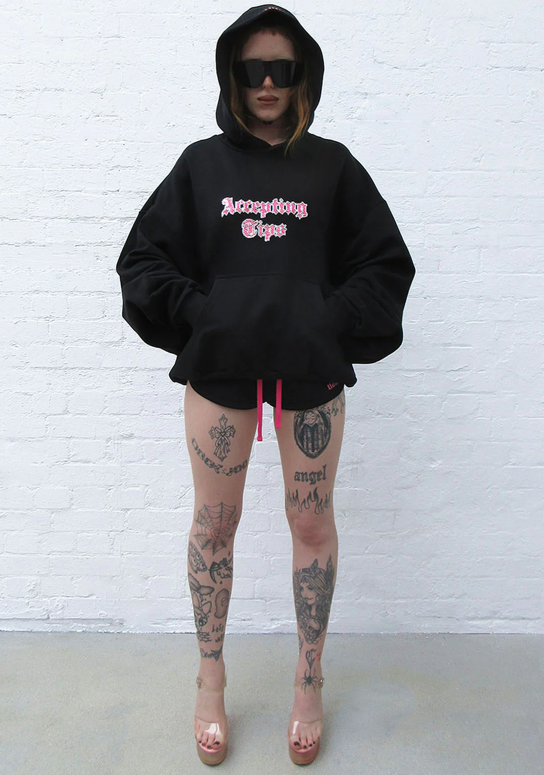 ACCEPTING TIPS RHINESTONE PULLOVER HOODIE BLACK - Image 5