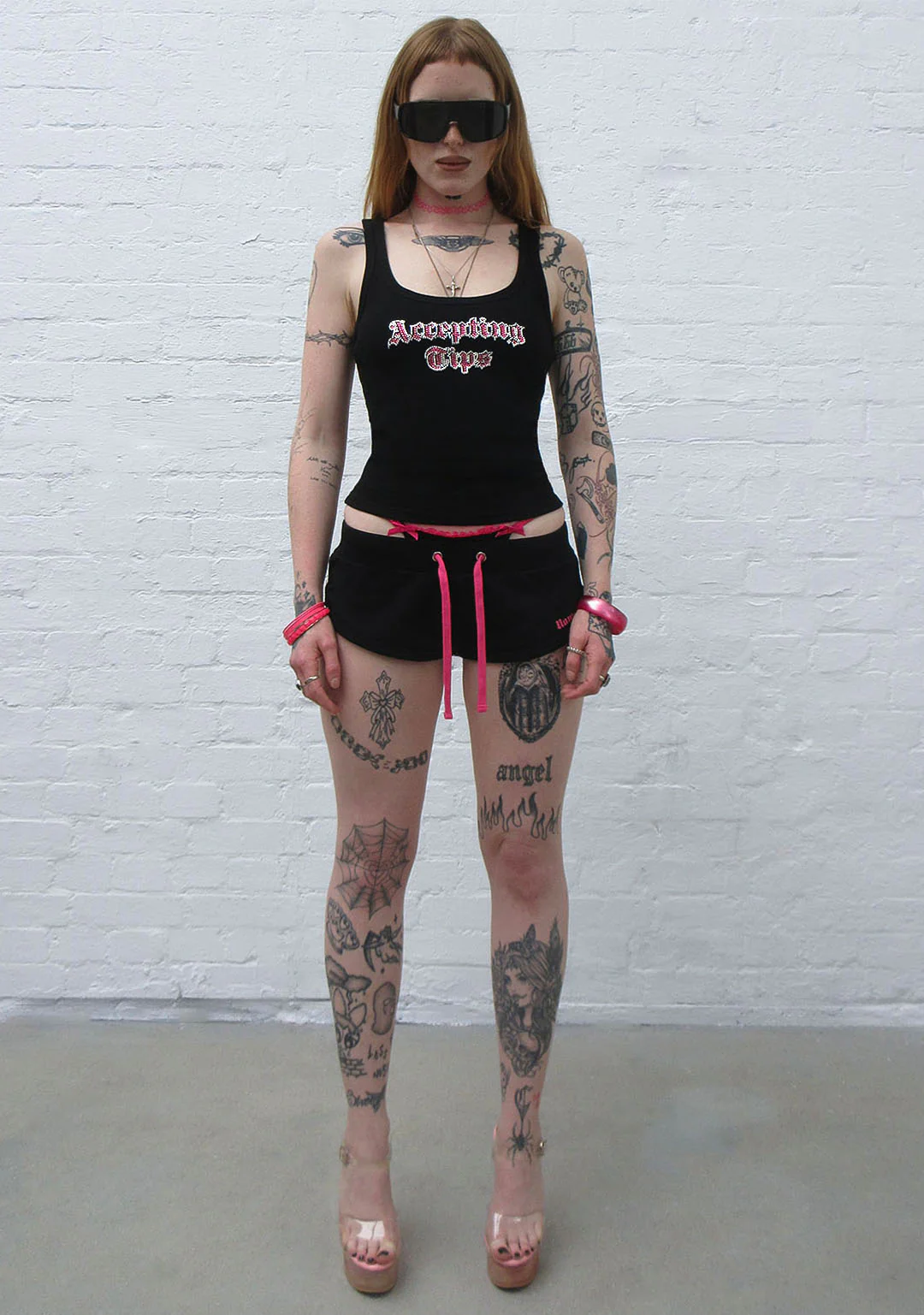 ACCEPTING TIPS RHINESTONE TANK TOP BLACK - Image 5