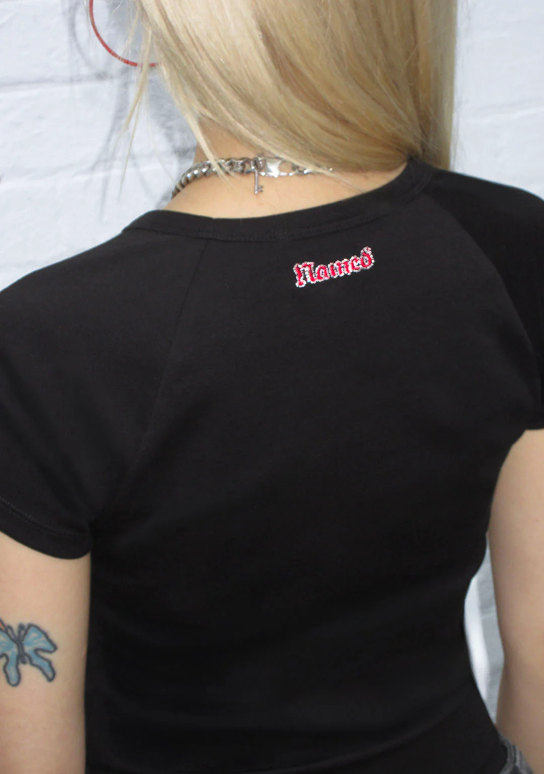 BAD DECISIONS RHINESTONE BABY TEE BLACK - Image 5
