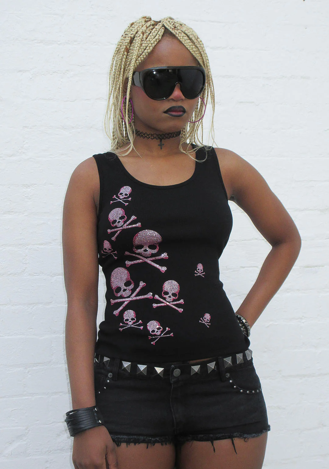 CRYPTIC RHINESTONE TANK TOP BLACK - Image 6
