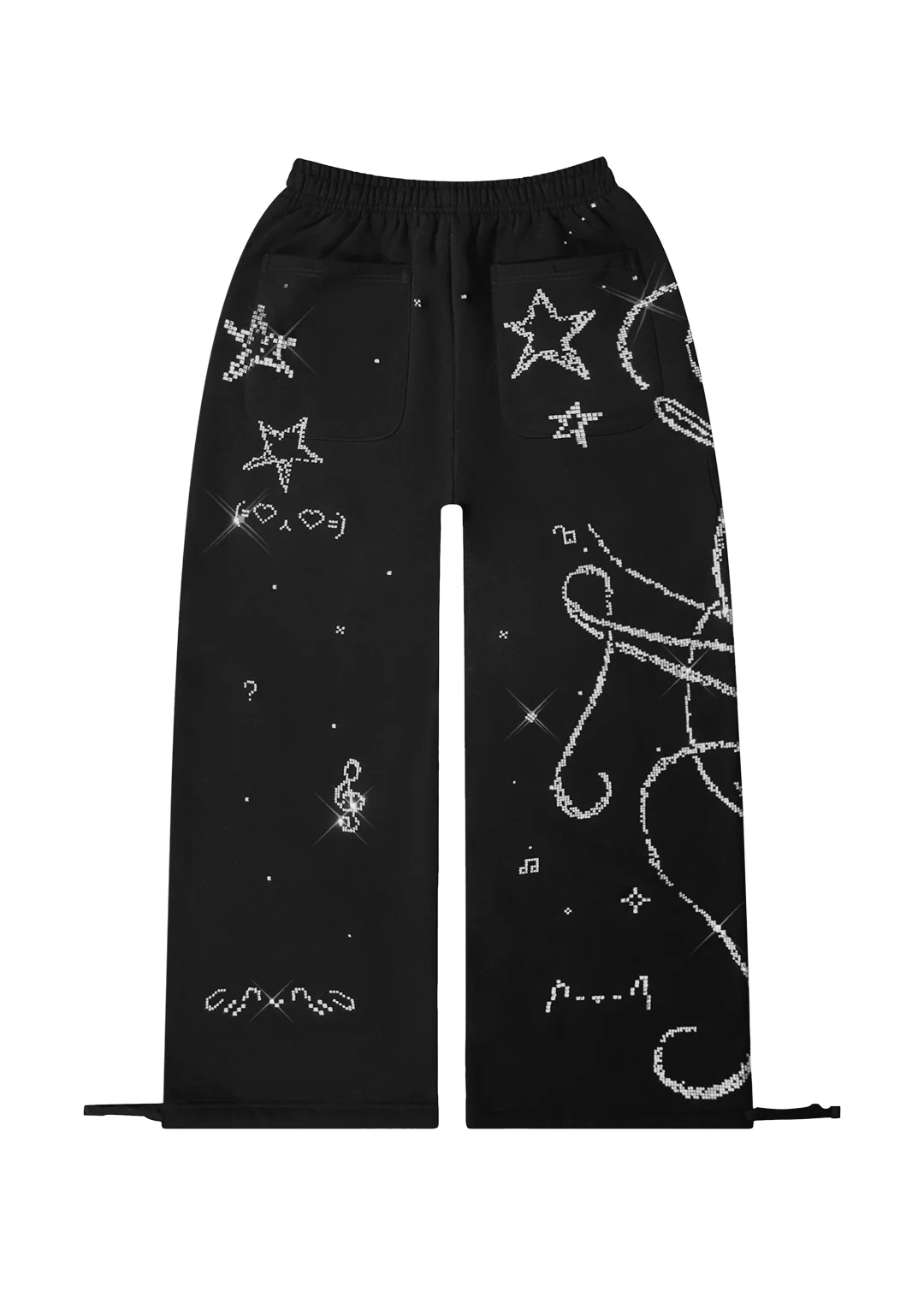 DREAMER RHINESTONE TEDDY OVERSIZED SWEATPANTS BLACK - Image 6