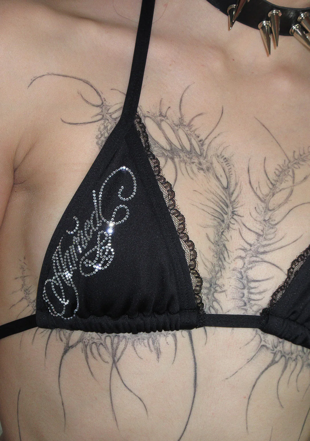 ENEMY RHINESTONE BIKINI TOP BLACK - Image 6