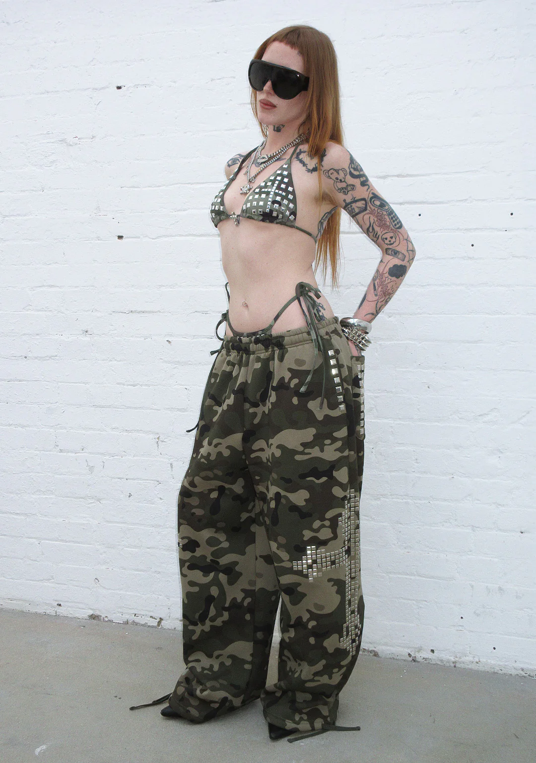 FAITHFUL STUDDED OVERSIZED SWEATPANTS CAMO - Image 6