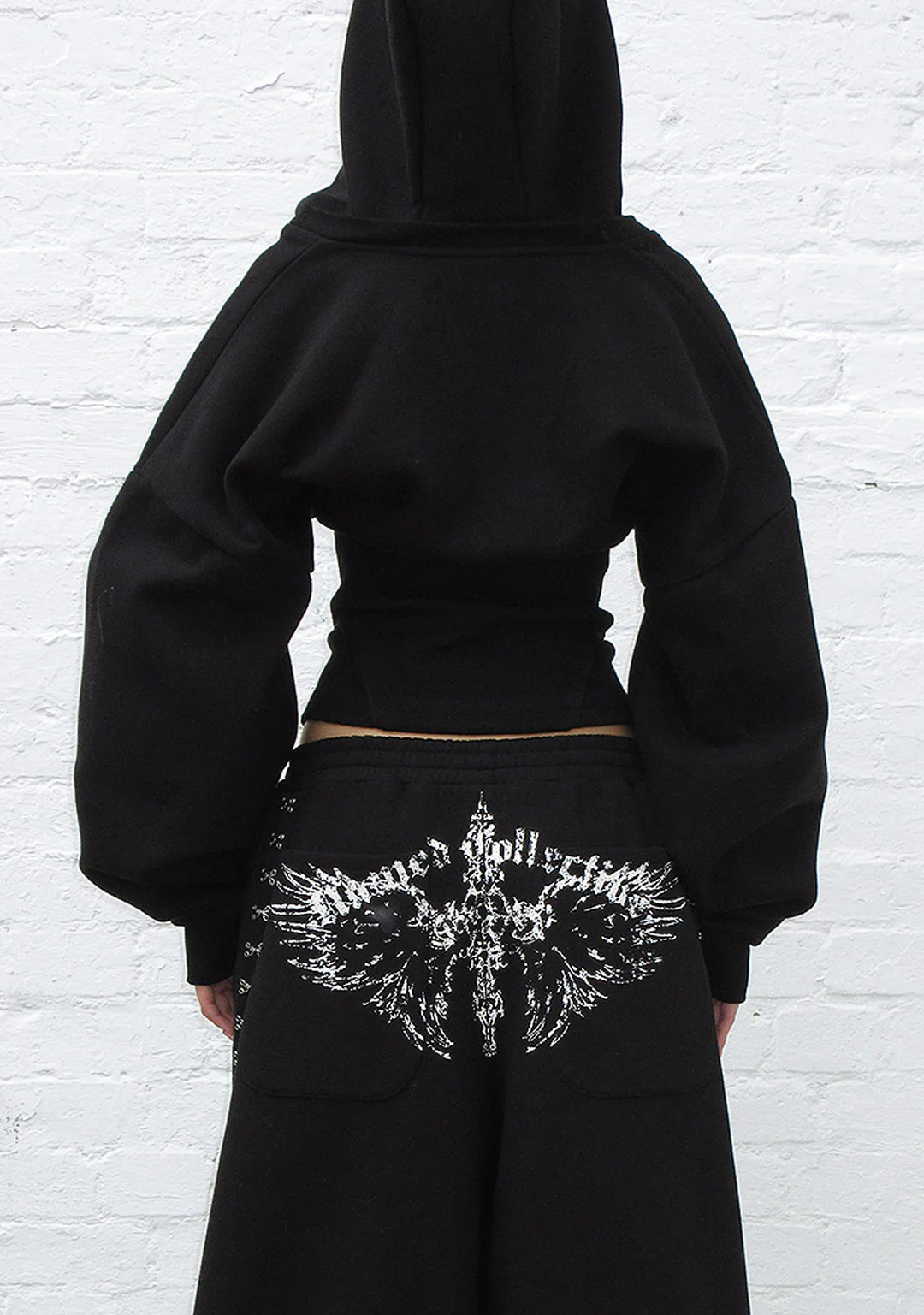 FALLEN CORSET SCULPT HOODIE BLACK - Image 4