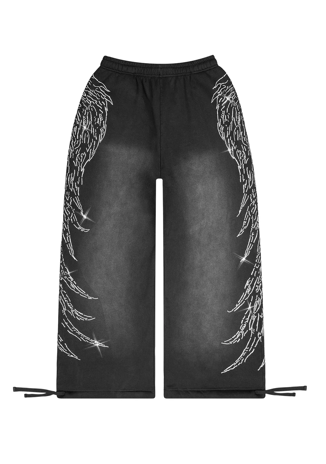 FALLEN RHINESTONE OVERSIZED SWEATPANTS WASHED BLACK - Image 10