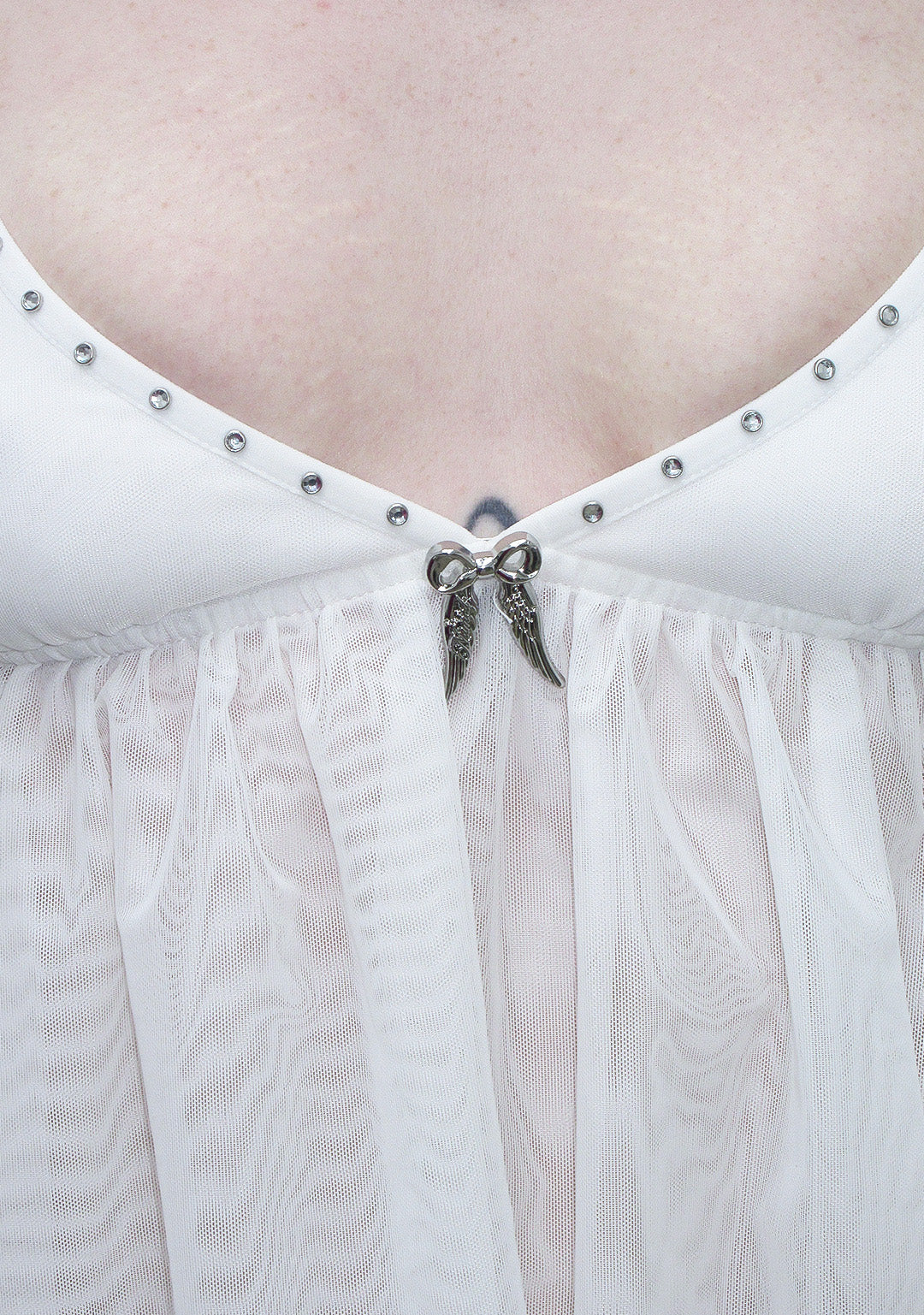 FALLEN SHEER MESH WINGS CAMI TOP WHITE - Image 5