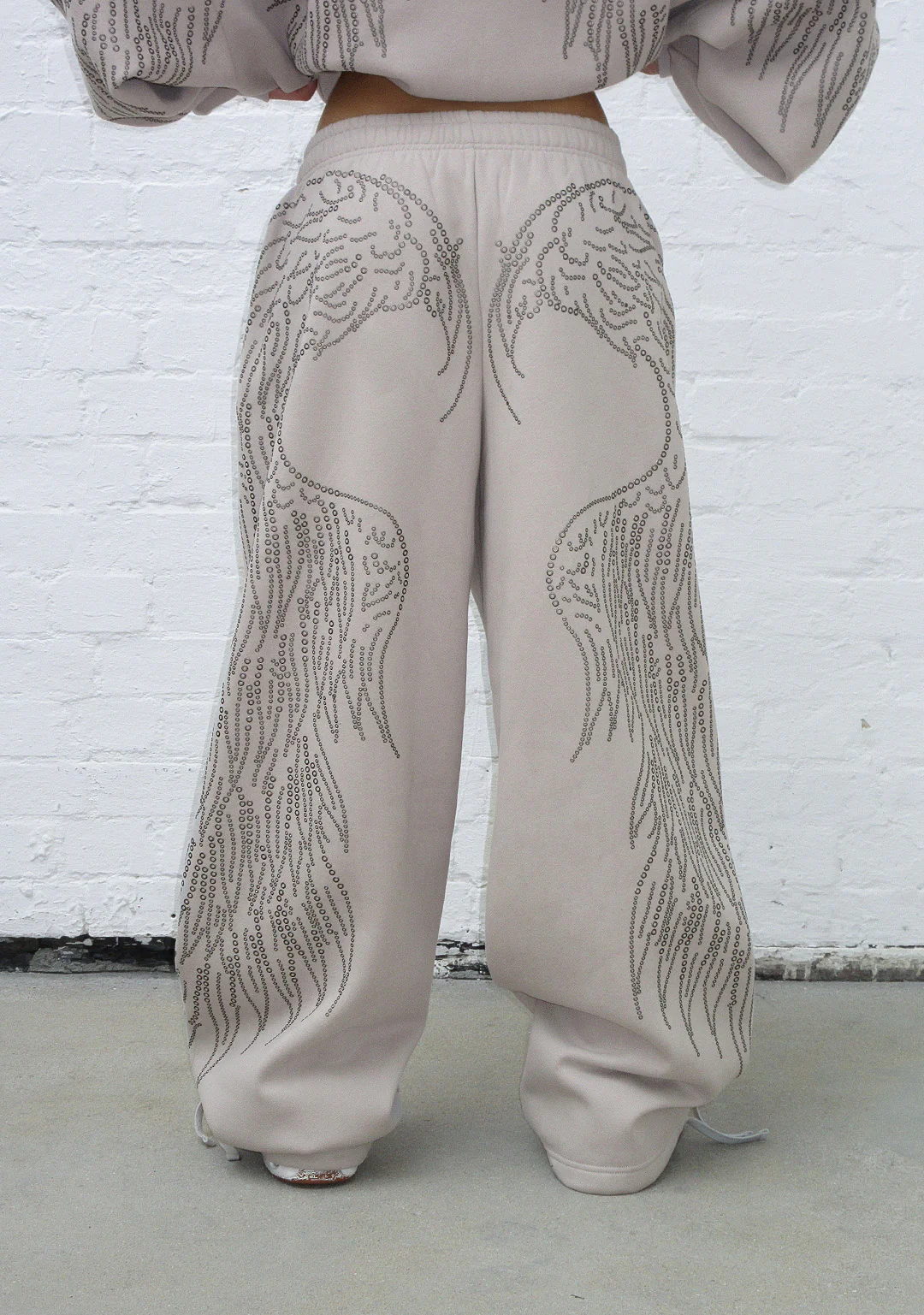 FALLEN STUDDED OVERSIZED SWEATPANTS BONE - Image 2