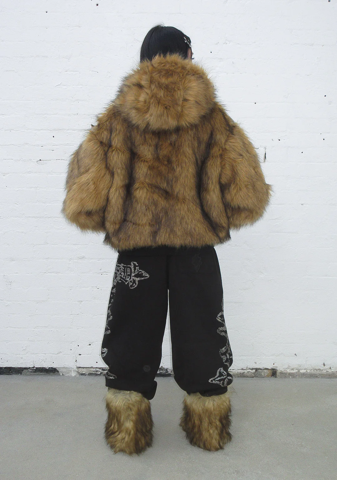 FERAL FAUX FUR REVERSIBLE BOMBER JACKET CAMO AND NATURAL - Image 4