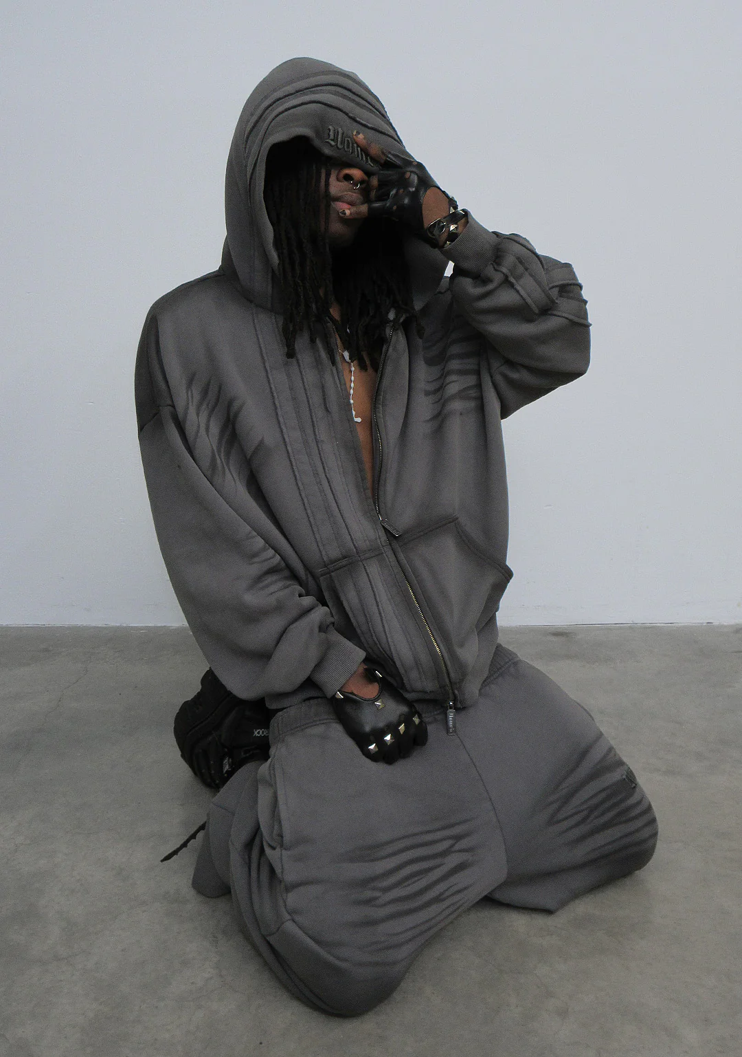 GRIME OVERSIZED SWEATPANTS WASHED SLATE - Image 5