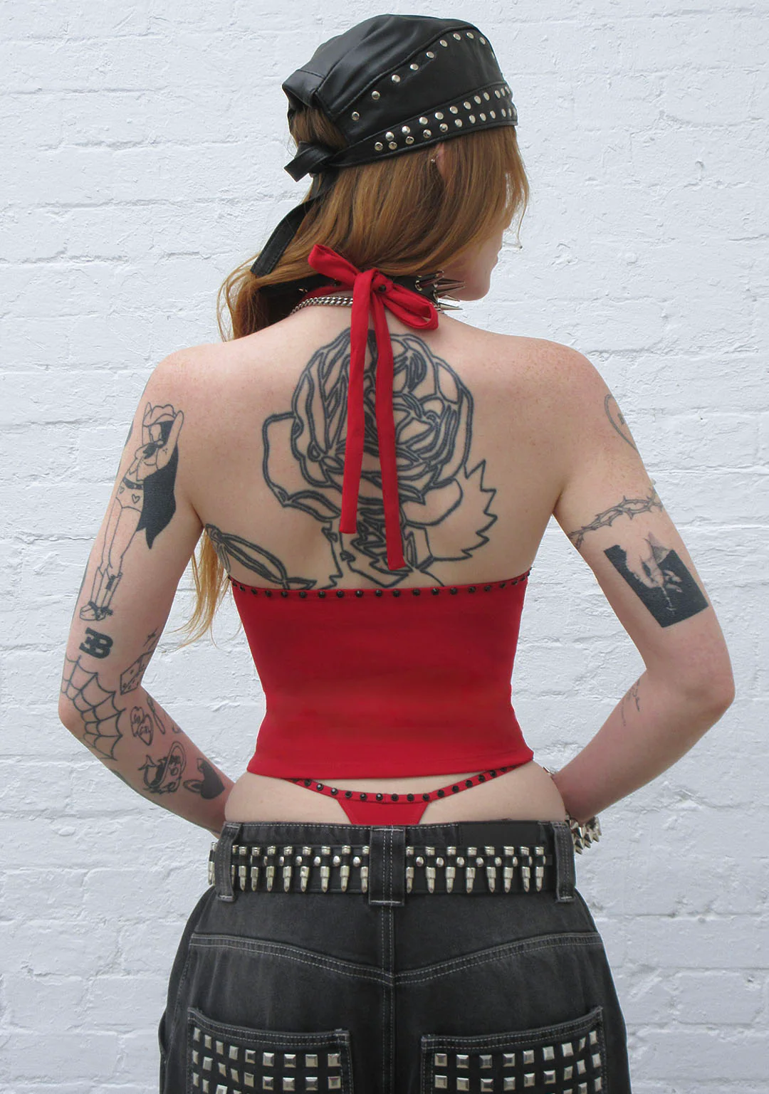 IGNITE RHINESTONE HALTERNECK CAMI TOP RED - Image 4