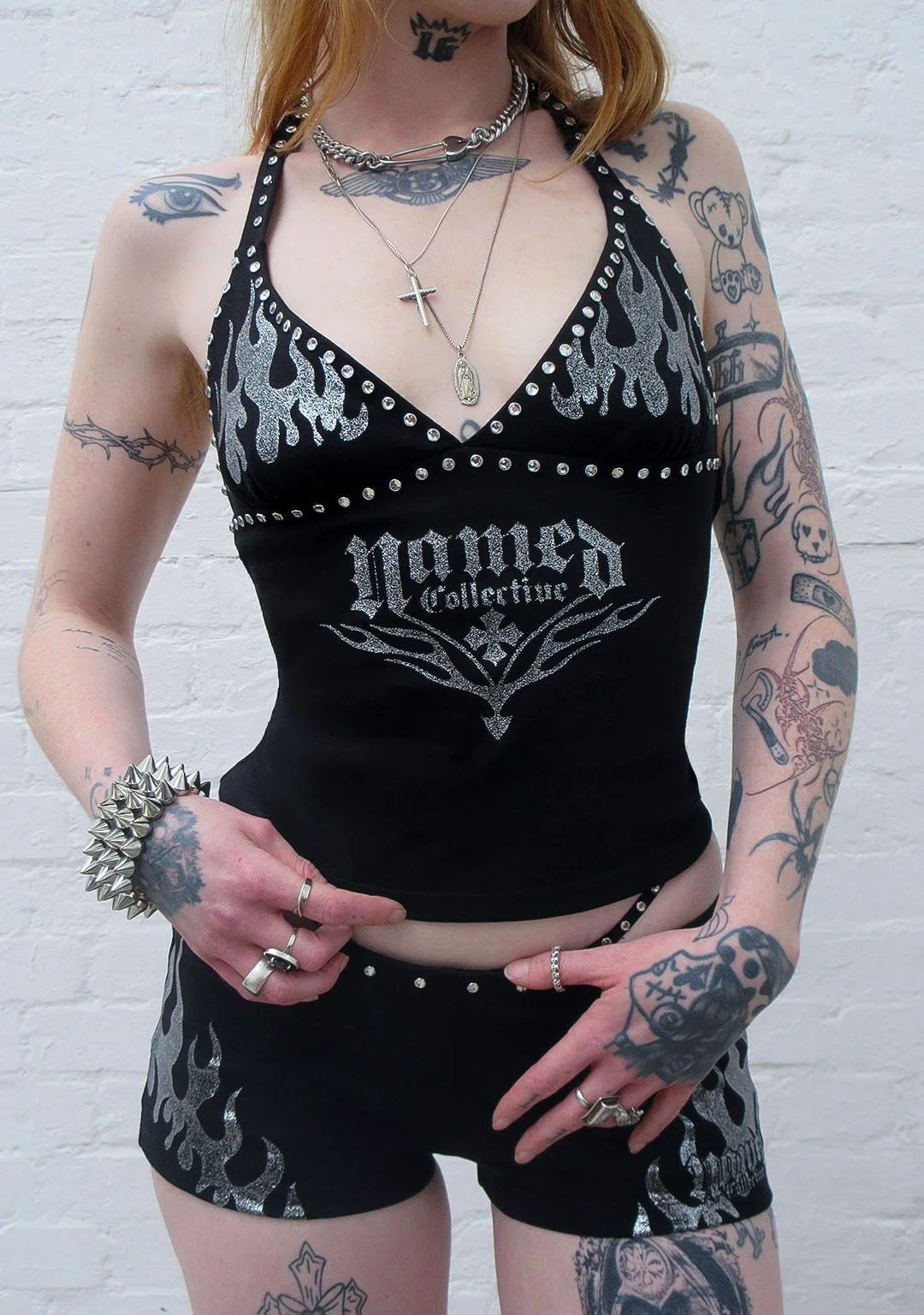 IGNITE RHINESTONE MICRO HOTPANT SHORTS BLACK - Image 6