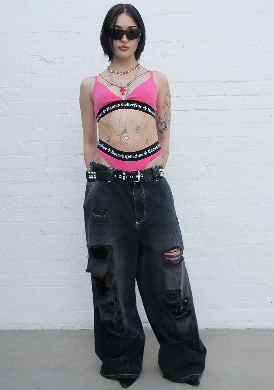 NAMED CLASSICS LOGO TRIANGLE BRALETTE HOT PINK - Image 4