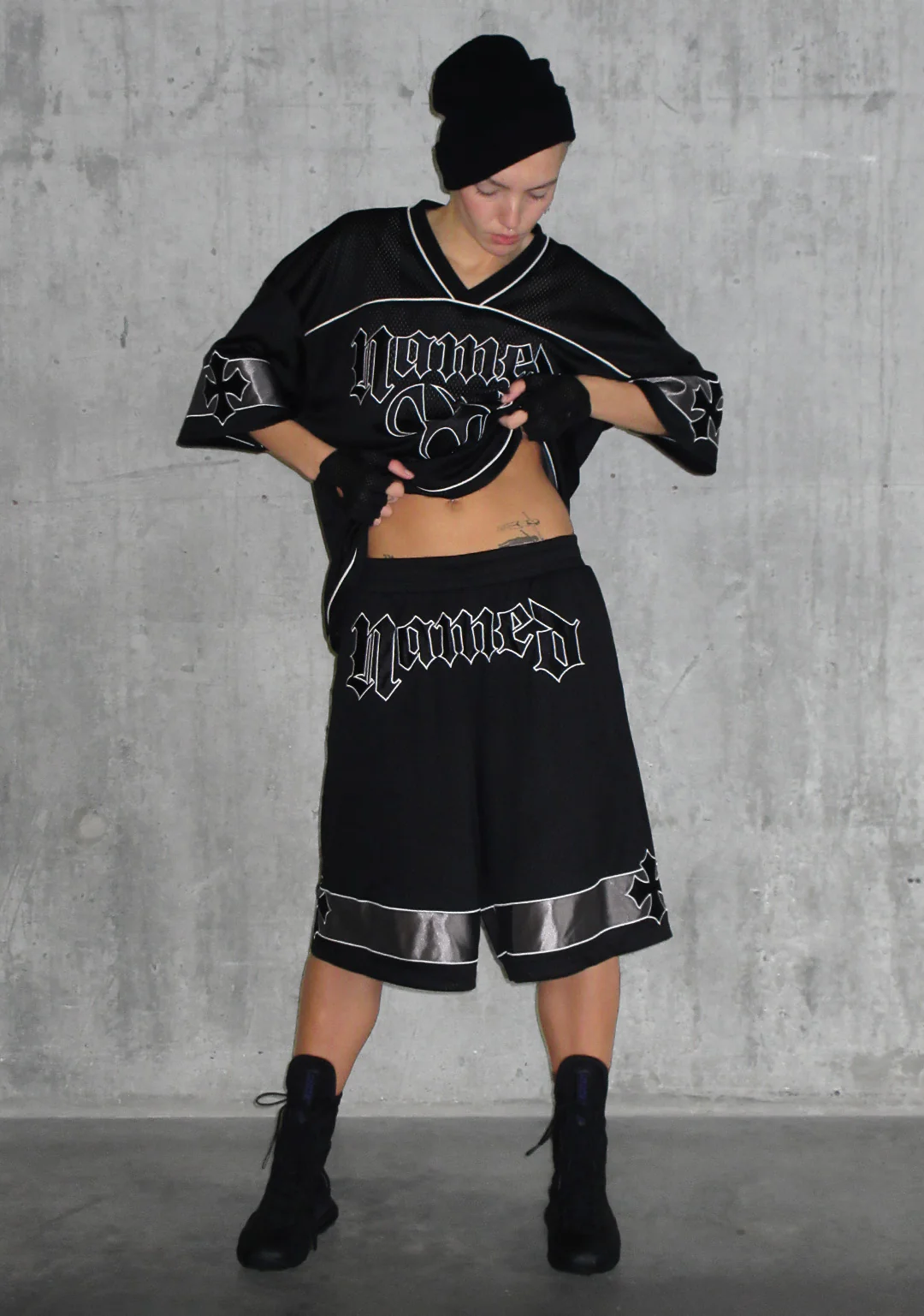 Nth ACTIVE AIRTEX MESH OVERSIZED SHORTS BLACK - Image 2