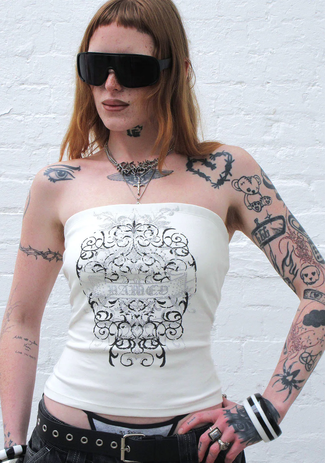 OBSESSION RHINESTONE TUBE TOP WHITE - Image 2