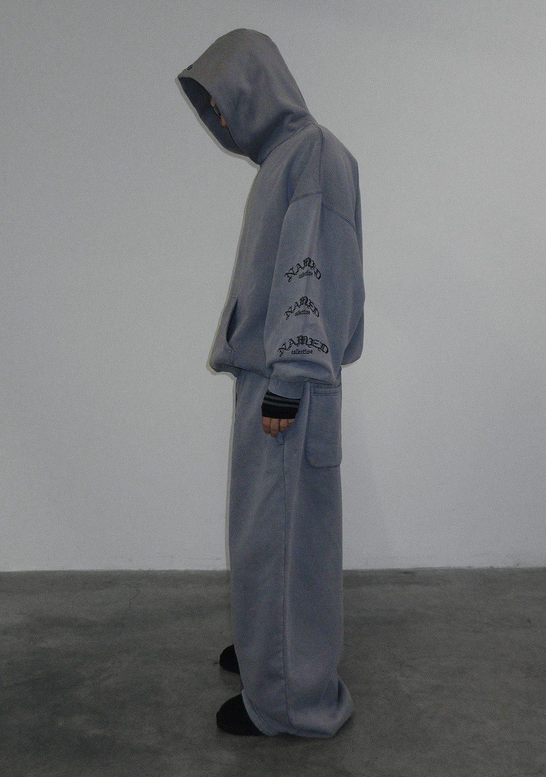 OLD ENGLISH OVERSIZED SWEATPANTS WASHED VINTAGE GREY - Image 3