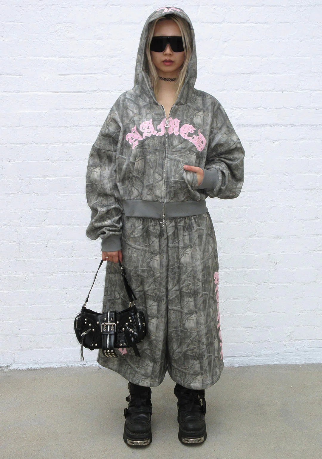 SPOILT CROP ZIP HOODIE TREE CAMO - Image 4