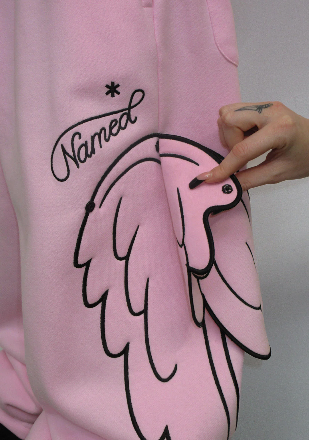 STITCH WINGS OVERSIZED SWEATPANTS BABY PINK (DETACHABLE WINGS) - Image 2
