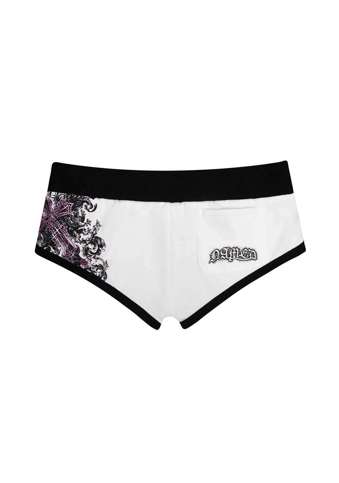 VICE RHINESTONE MICRO RACER SHORTS WHITE - Image 7