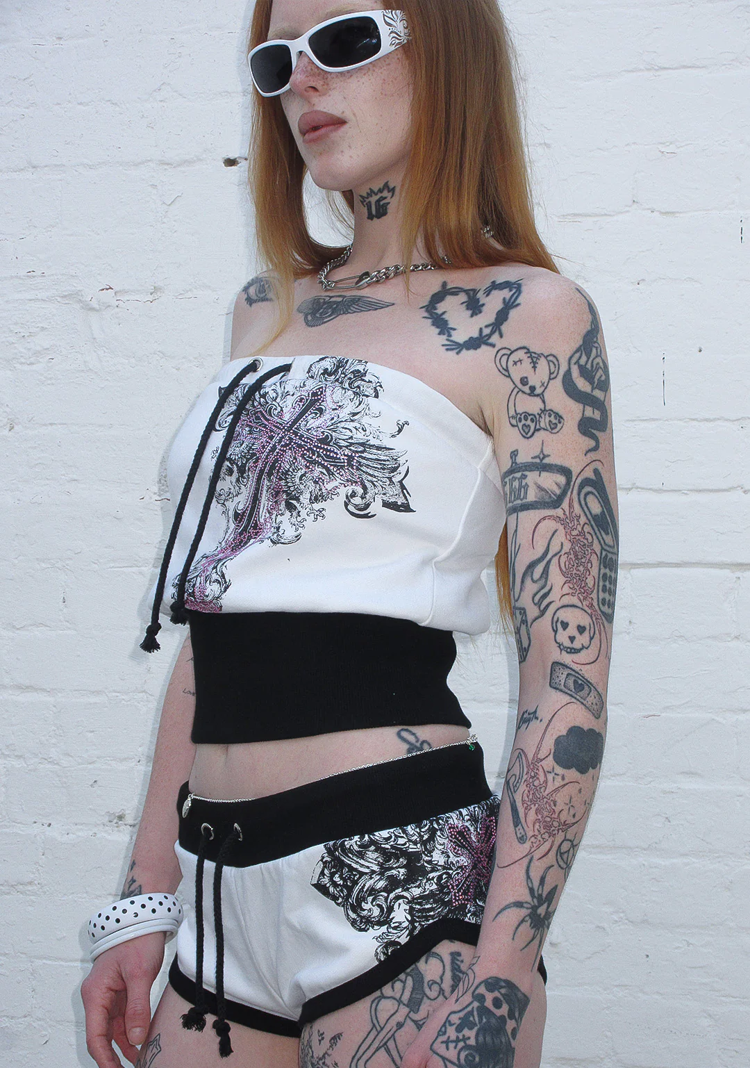 VICE RHINESTONE TUBE TOP WHITE - Image 4