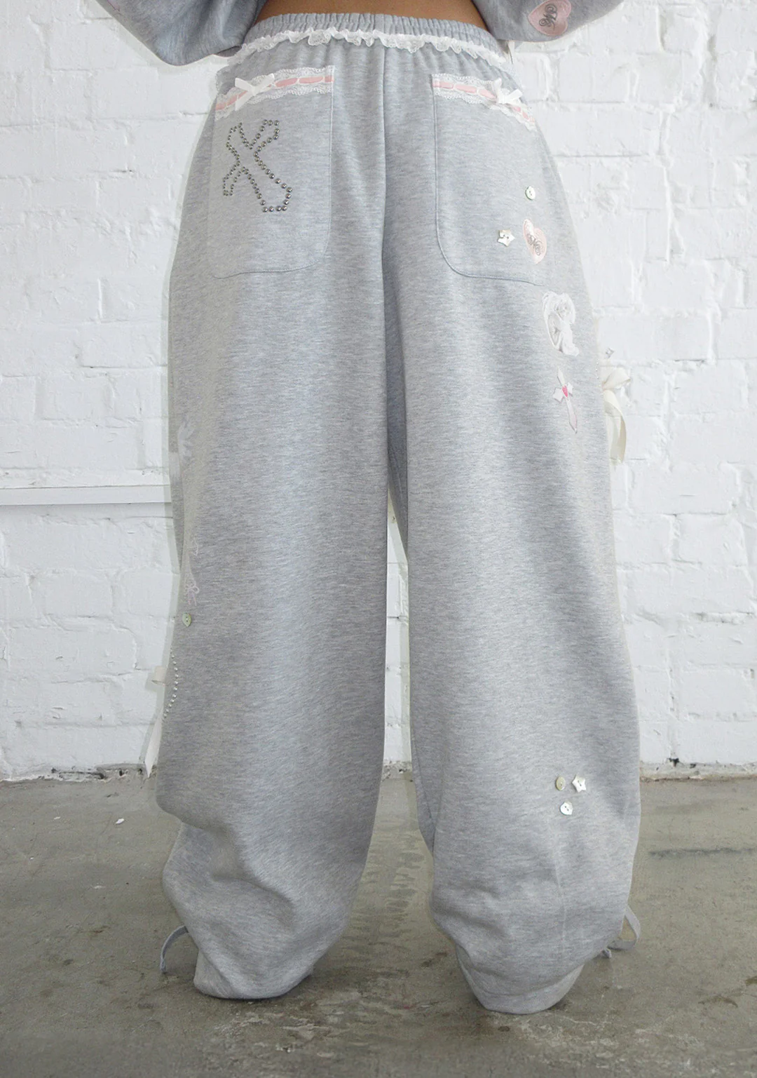 WHISPER OVERSIZED SWEATPANTS GREY MARL - Image 3